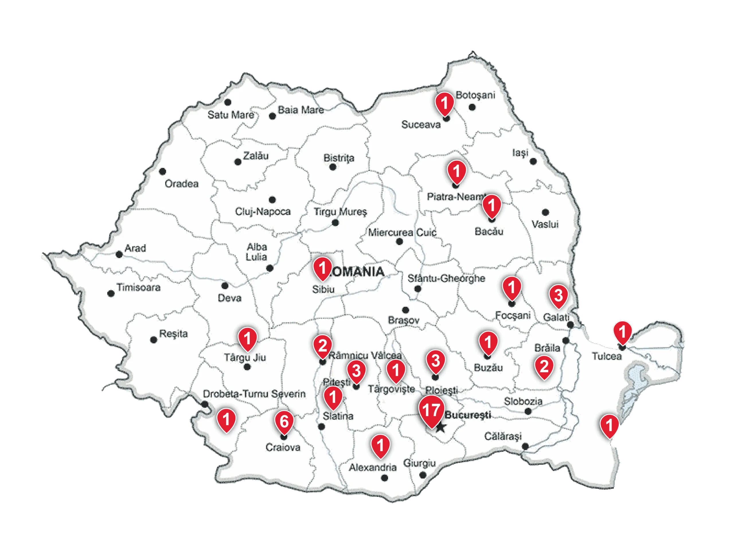 OptiPlus harta Romaniei